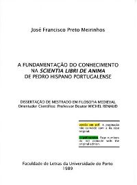 A fundamentação do conhecimento na «Scientia Libri de Anima» de Pedro Hispano Portugalense
