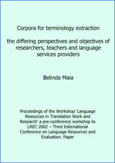 Corpora for terminology extraction