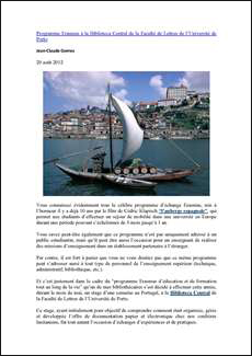 Programme Erasmus à la Biblioteca Central de la Faculté de Lettres de l’Université de Porto