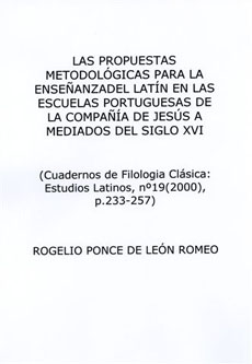 Las propuestas metodológicas para la enseñanza del latín en las esculas portuguesas