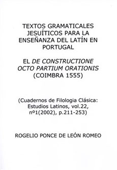 Textos gramaticales jesuíticos para la enseñanza del latín en Portugal