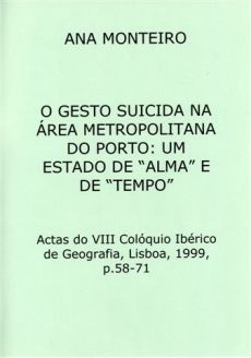 O gesto suicida na área metropolitana do Porto